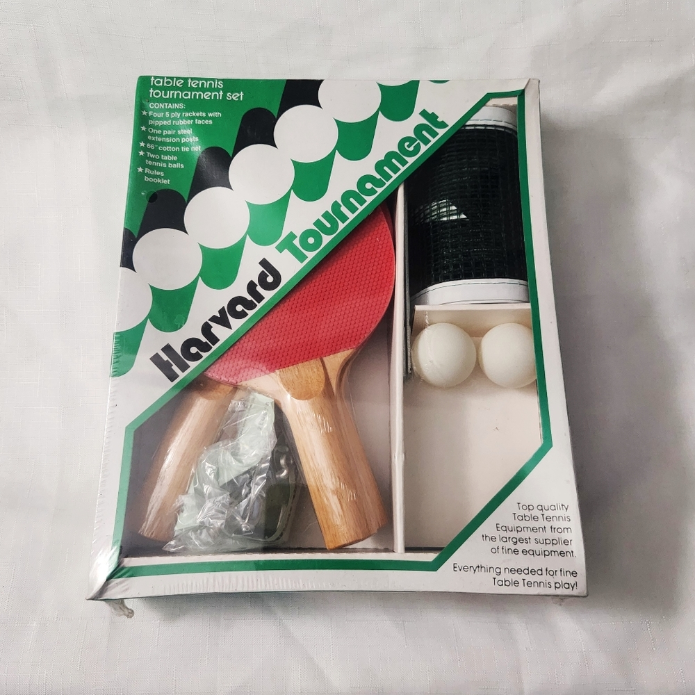 Harvard Tournament Table Tennis Set Vintage T702 Ping Pong Sealed NIB NOS New